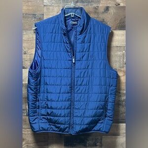 Chaps Men’s Blue Puffer Vest Full Zip Two Front Pockets Size XL